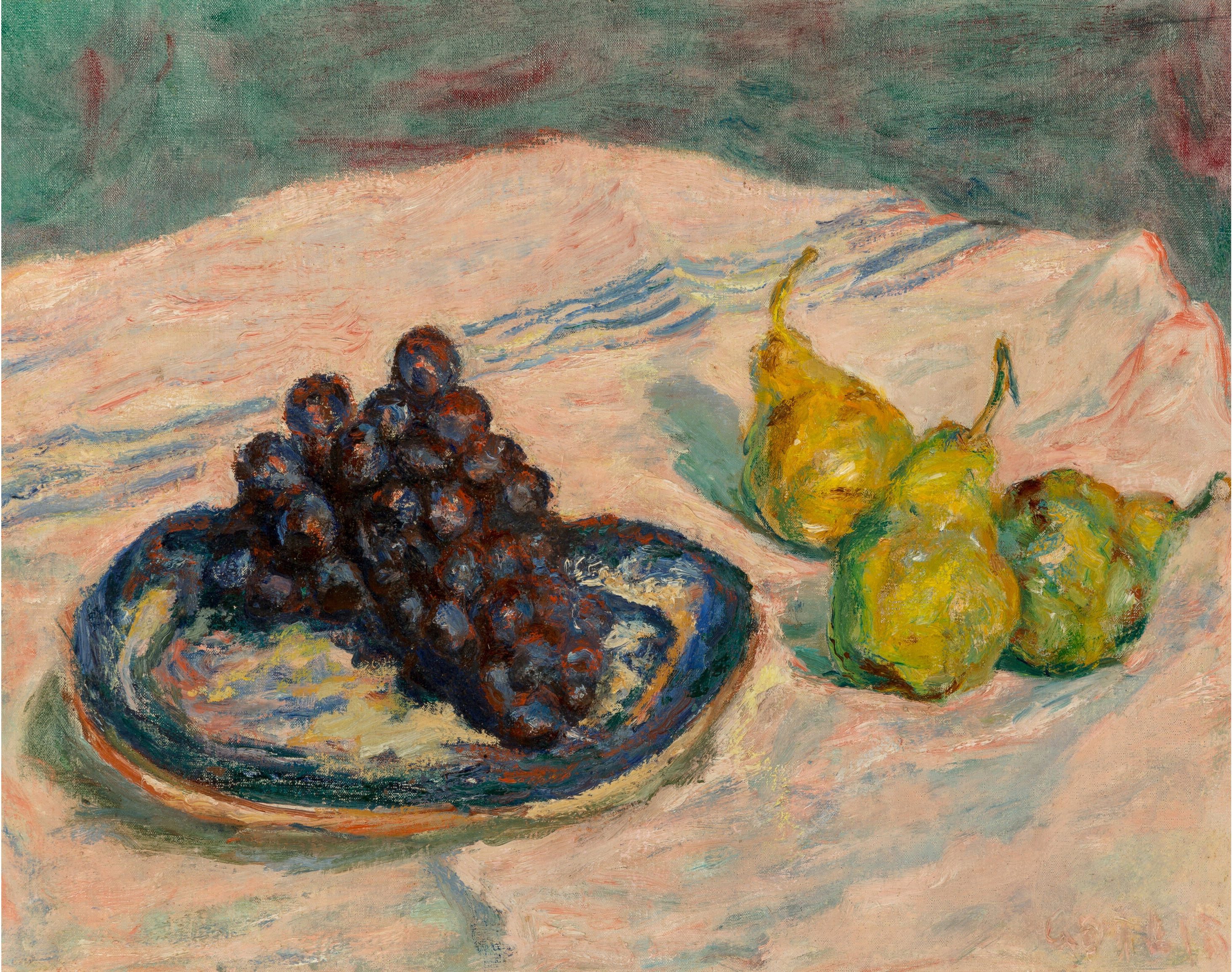 Henryk Gotlib (1890-1966) „Martwa natura z winogronami i gruszkami", źródło: Heritage Auctions