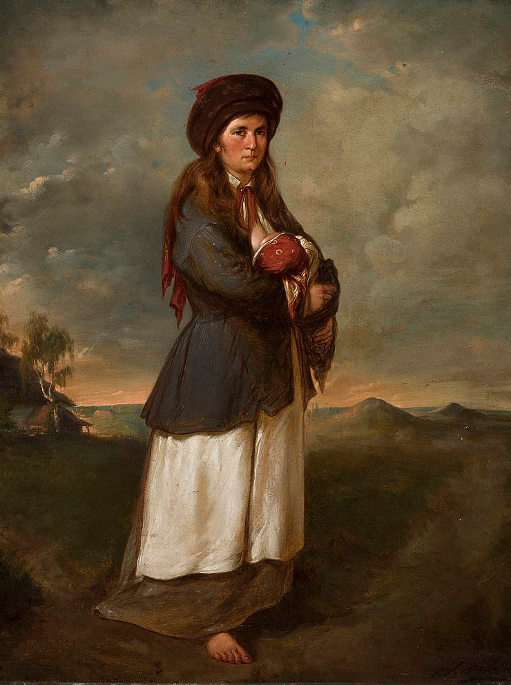 Jędrzej Bronisław Grabowski (1833-1886), "Kobieta z dzieckiem na tle pejzażu", 1862 rok, źródło: Muzeum Narodowe w Warszawie
