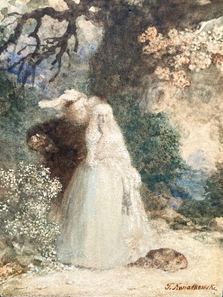 Teofil Antoni Kwiatkowski (1809-1891) „Para pod drzewem”, źródło: Thierry de Maigret