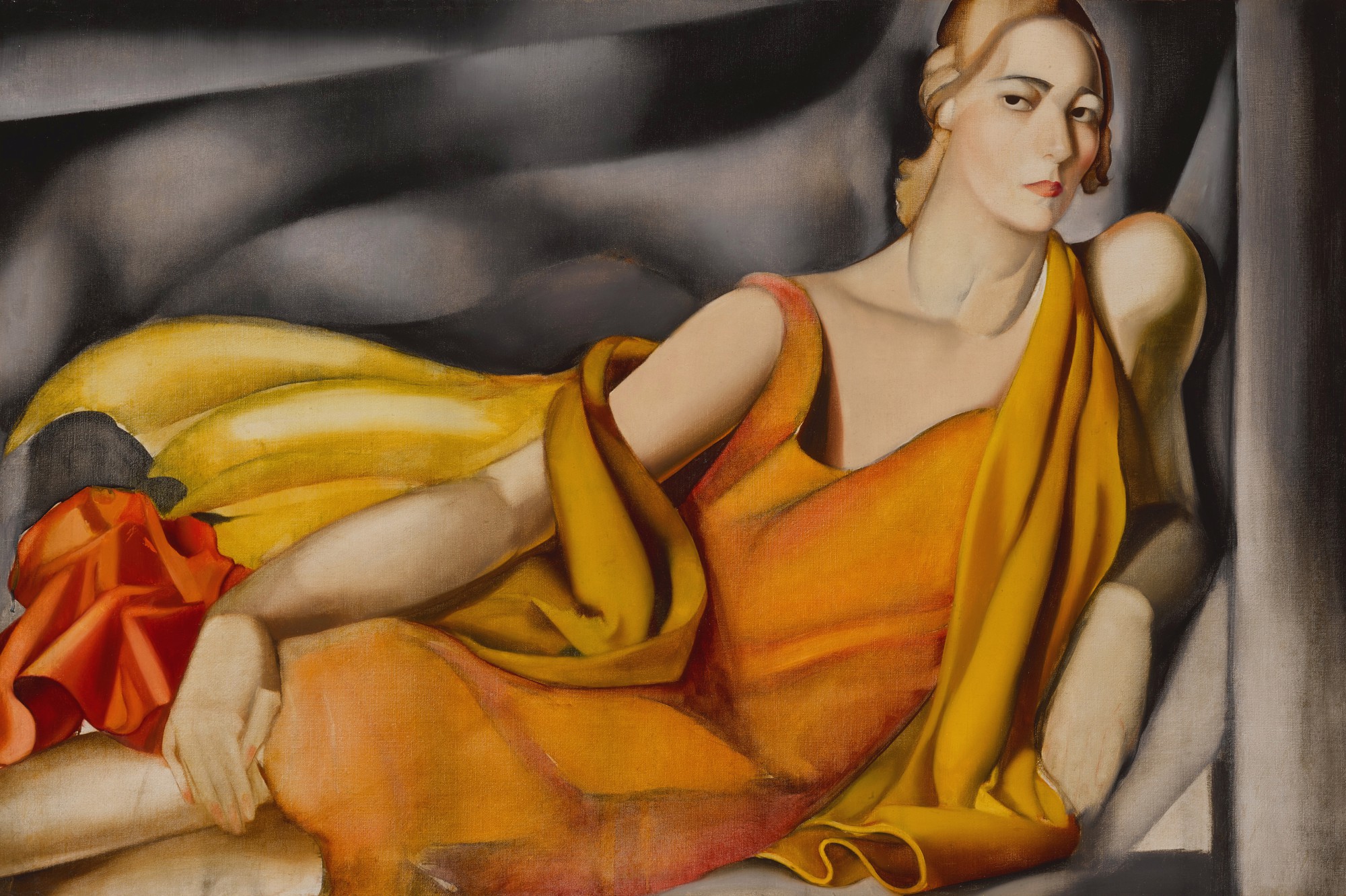Tamara Łempicka (1898-1980) "Kobieta w żółtej sukience" 1929 rok, źródło: Sotheby's