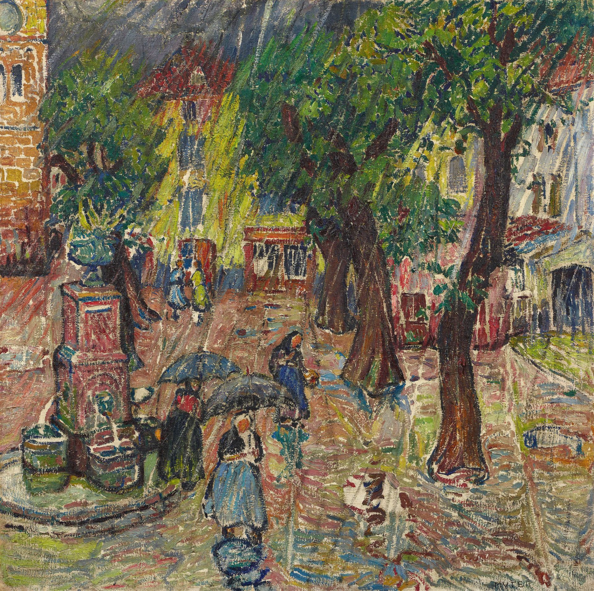 Mela Muter (1876-1967) "Miejski plac w deszczu", źródło: Lempertz