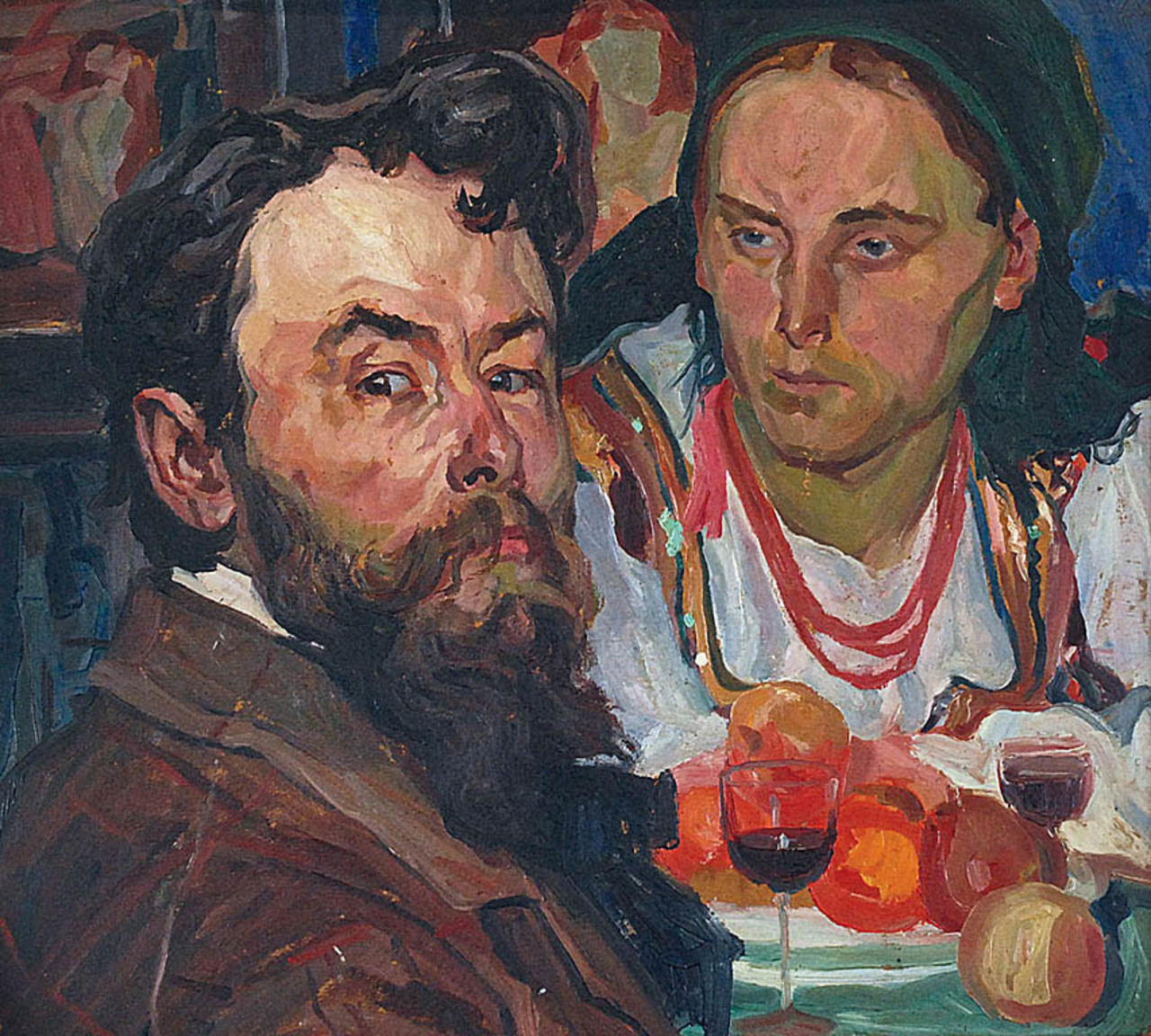 Ołeksa Nowakiwski (1872-1935), "Portret (Autoportret z żoną)", źródło: Rempex