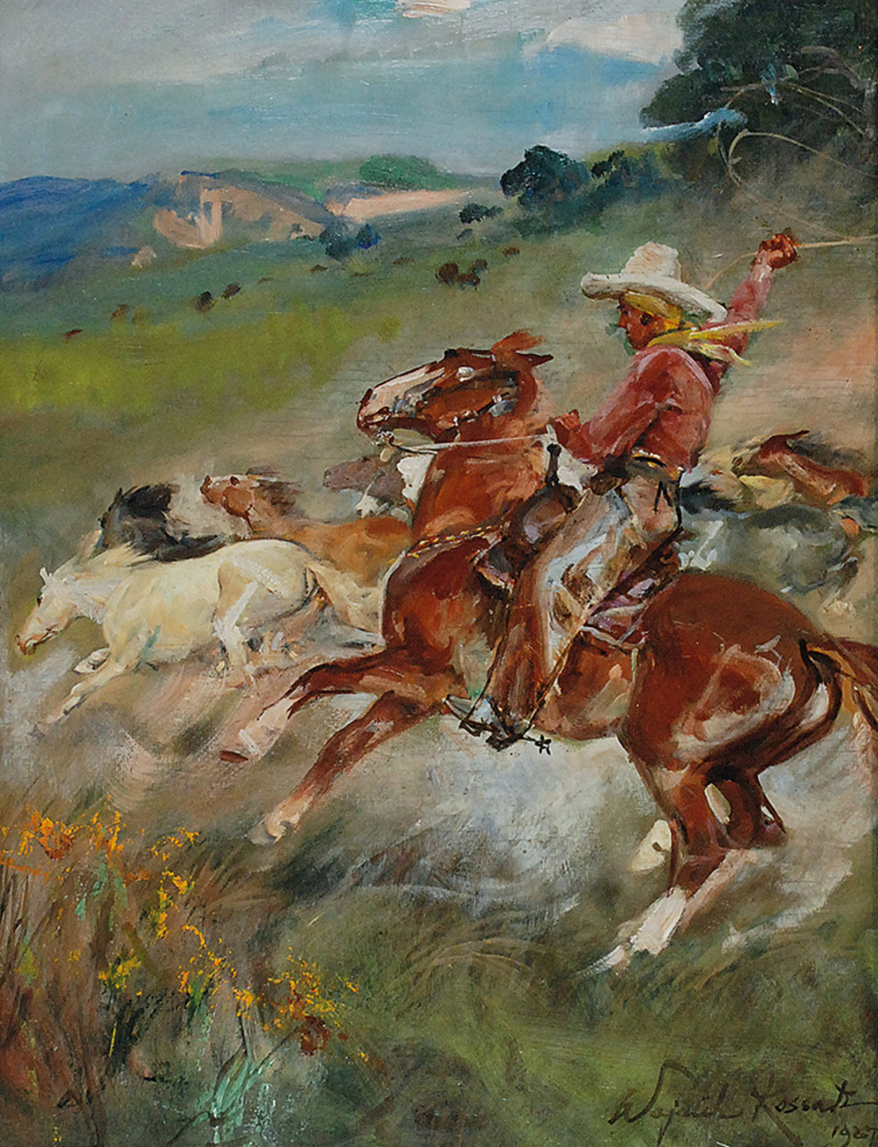 Wojciech Kossak (1856-1942), "Cowboy", 1927 rok, źródło: Rempex