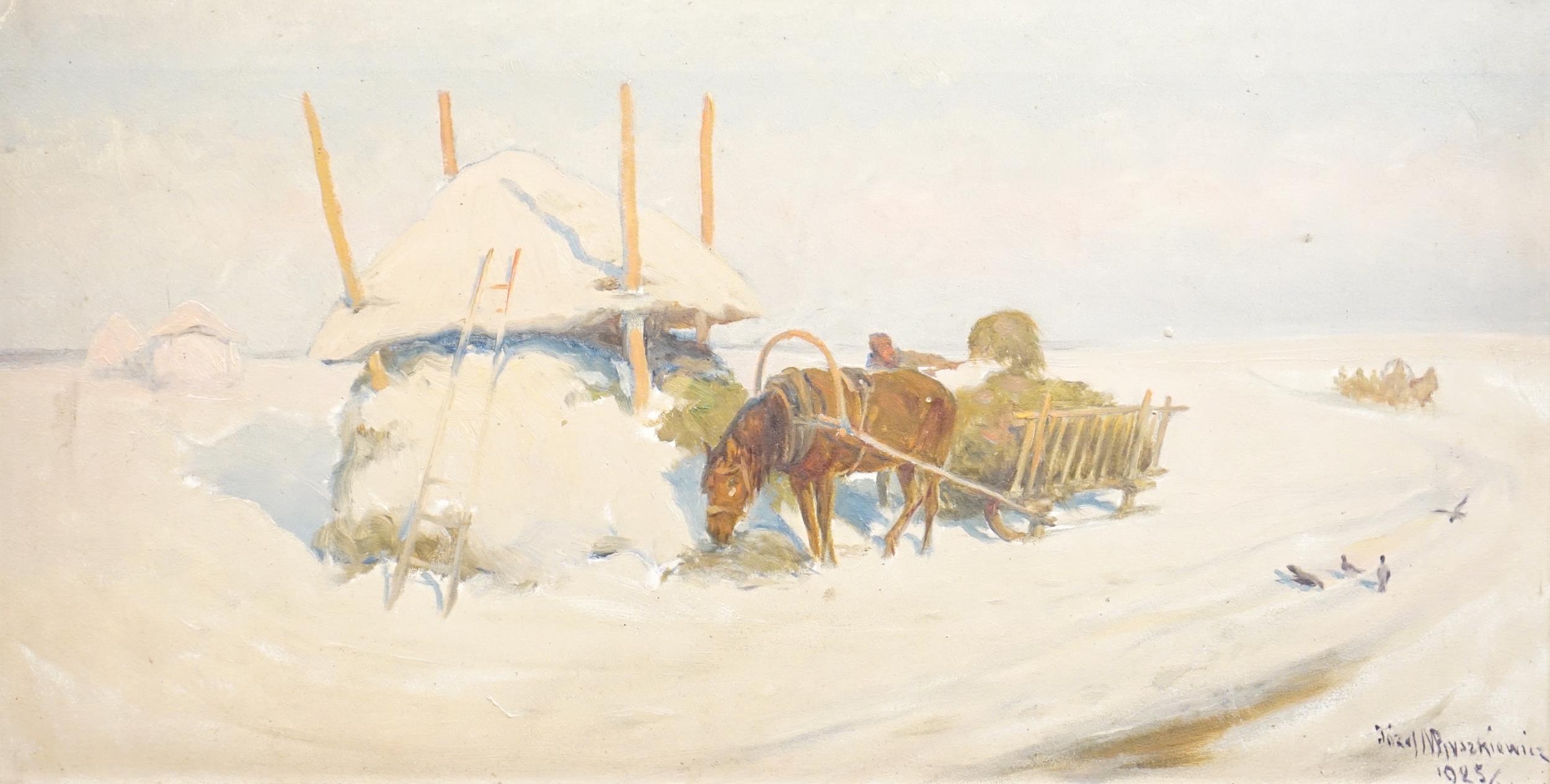 Józef Świrysz Ryszkiewicz (1888-1942) „Zimowy postój”, źródło: Gorringe’s