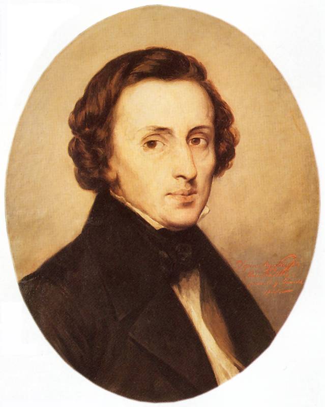 Wojciech Korneli Stattler (1800-1875), "Portret Fryderyka Chopina", 1858 rok, źródło: Muzeum Narodowe w Krakowie - Kolekcja Książąt Czartoryskich