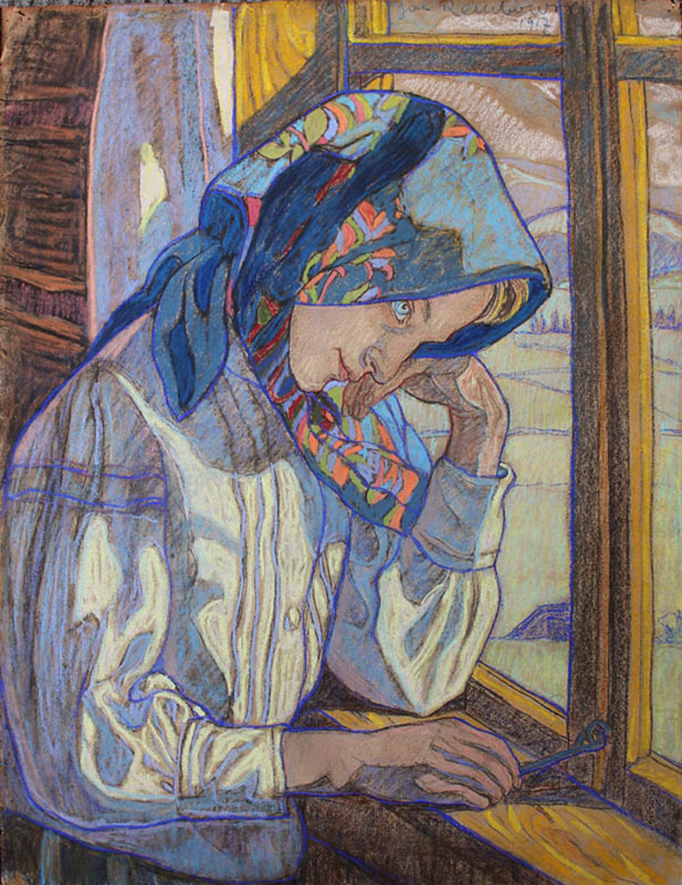 Jan Rembowski (1879-1923), "Rozmarzona", 1917 rok, pastel, źródło: DA Rynek Sztuki