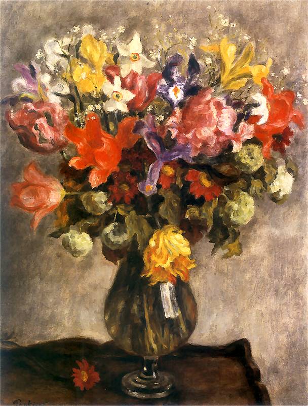 Józef Pankiewicz (1866-1940), „Kwiaty w szklanym flakonie”, 1925 rok, źródło: Muzeum Górnośląskie w Bytomiu