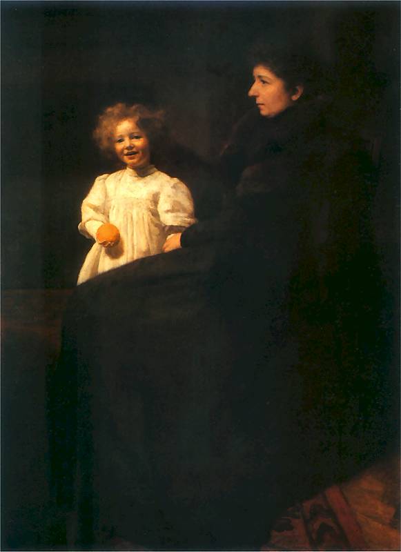 Józef Pankiewicz (1866-1940), „Portret pani Oderfeldowej z córką”, 1897 rok, źródło: Muzeum Narodowe w Warszawie