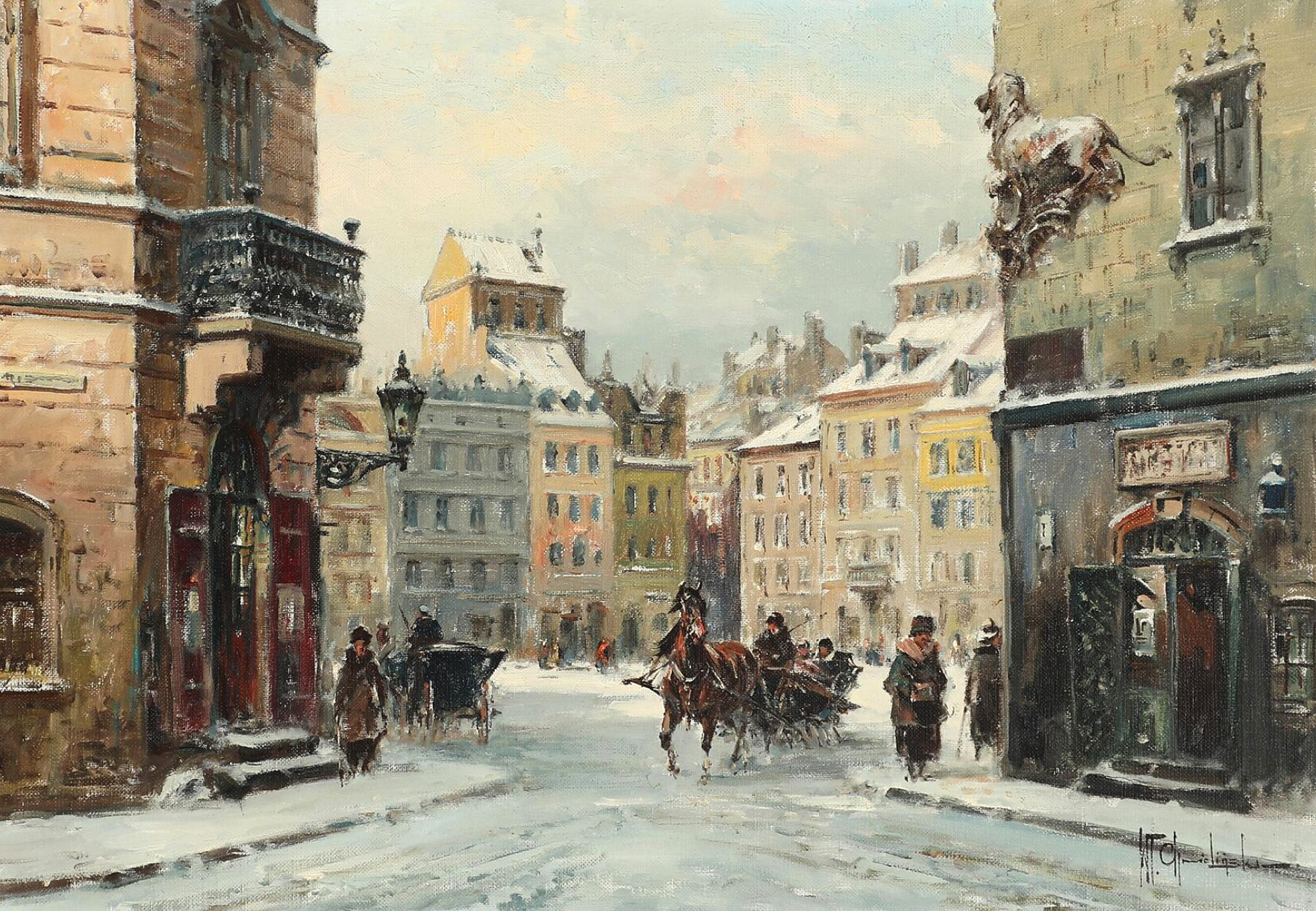 Władysław Chmieliński (1911-1979) „Rynek Starego Miasta w Warszawie", źródło: Bruun Rasmussen