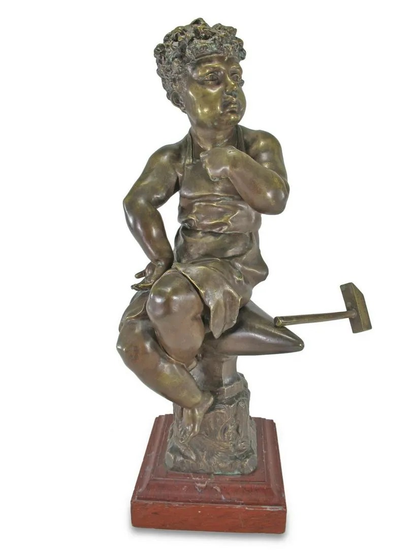 Cyprian Godebski (1835-1909) „Mały kowal”, źródło: Antiques Online Auctions