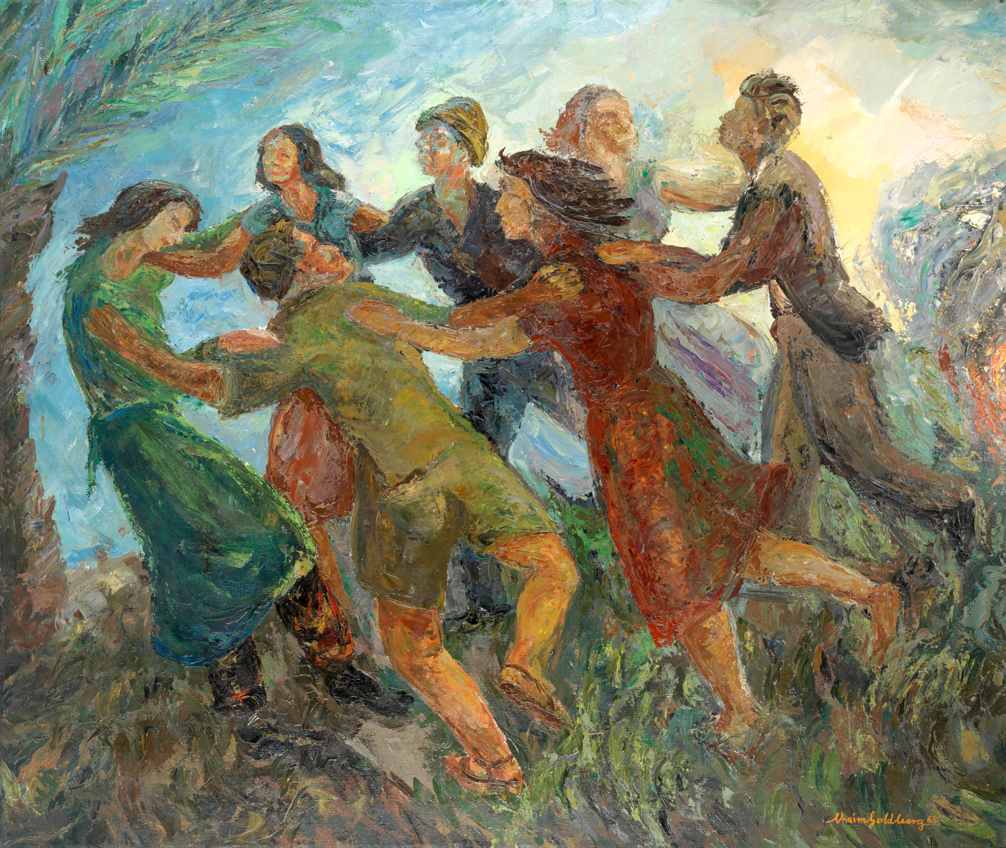 Chaim Goldberg (1917-2004) "Taniec hora", źródło: Bonhams