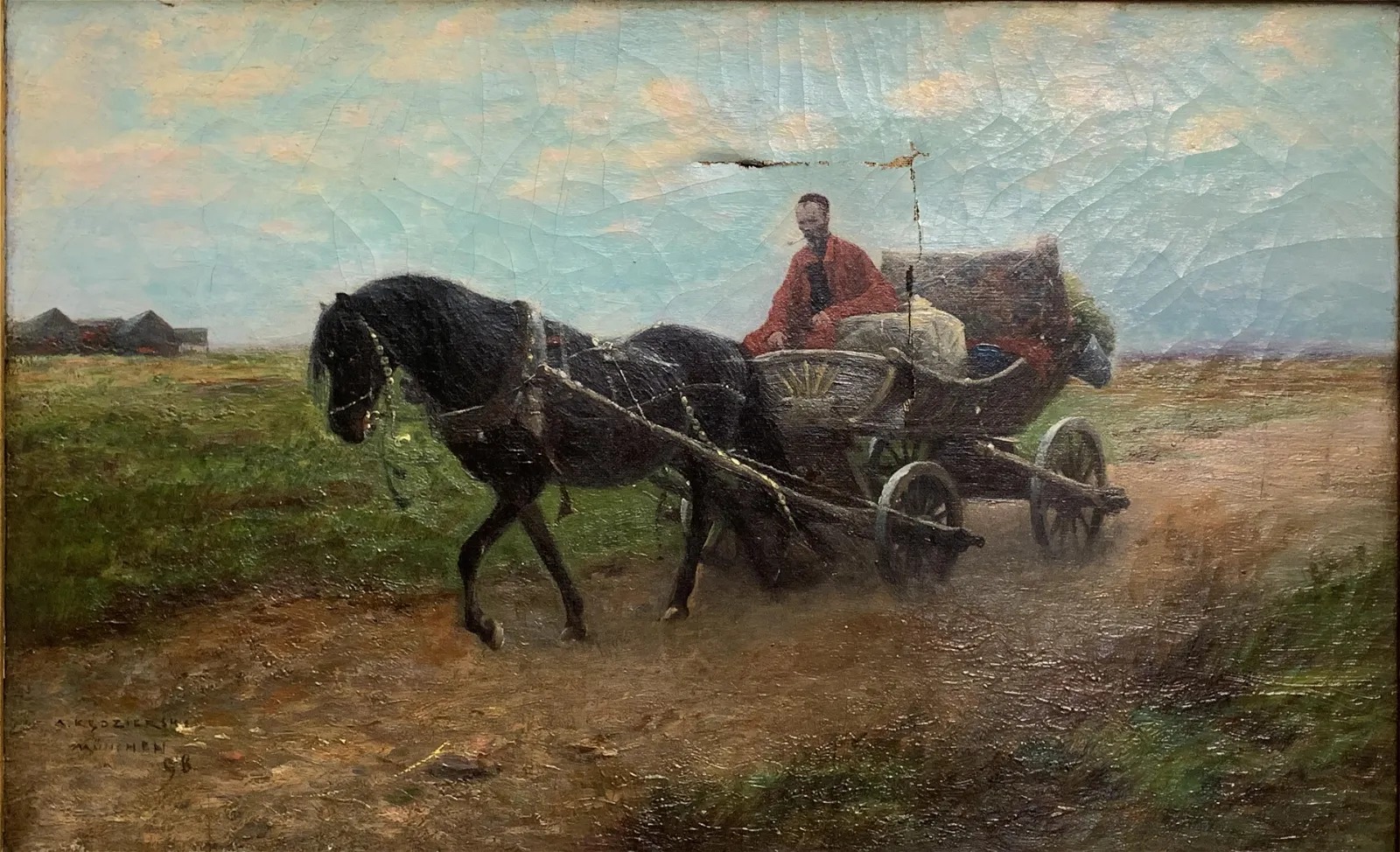 Apoloniusz Kędzierski (1861-1939) "W drodze na targ", źródło: Maywood Antiques