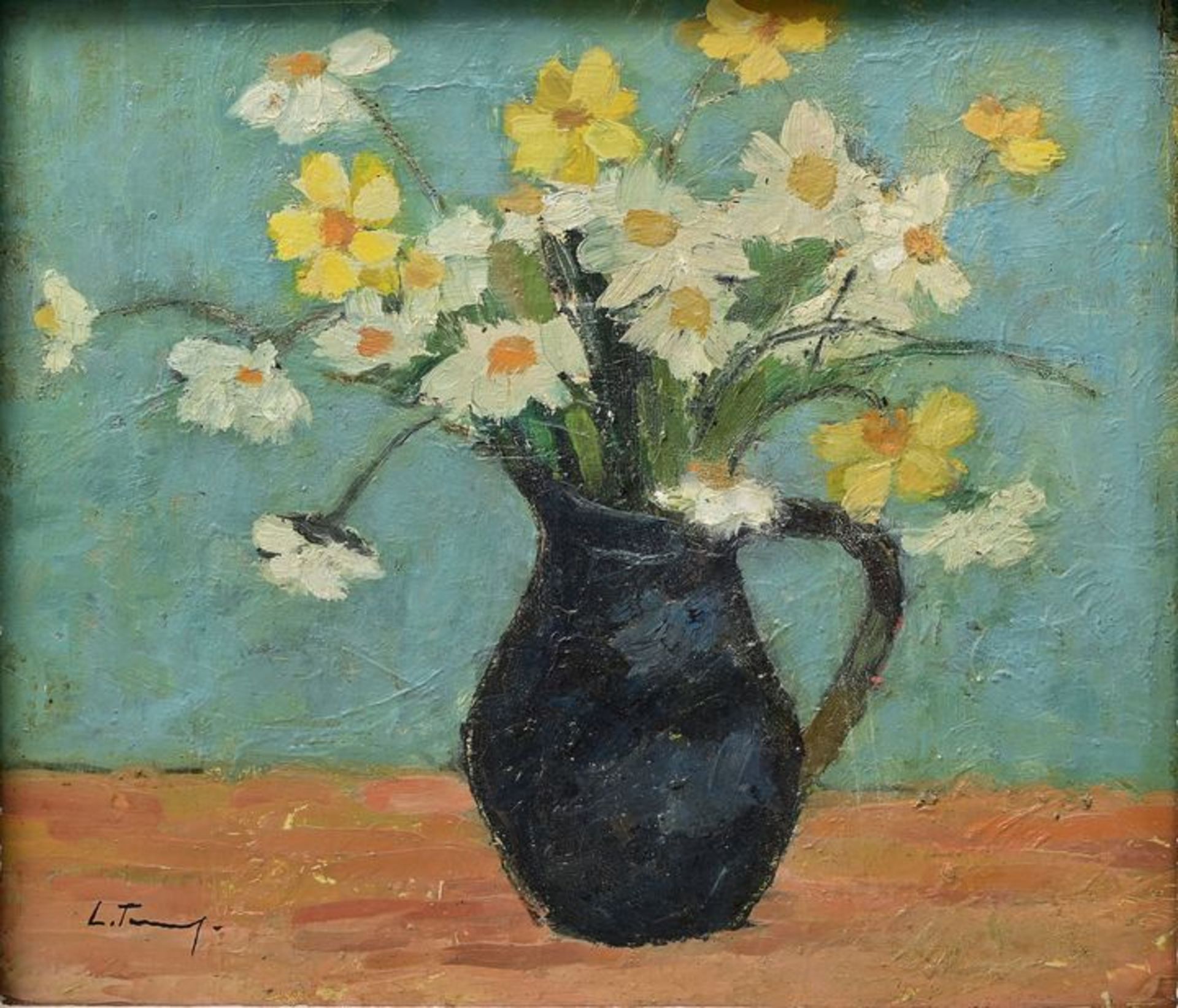Leonard Tomaszewski (1913-2002) "Bukiet kwiatów w dzbanku", źródło: Dresdner Kunstauktionshaus