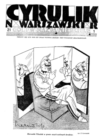 Zdzisław Czermański (1900-1970), „Marszałek w otoczeniu swoich doradców”, karykatura z „Cyrulika Warszawskiego”