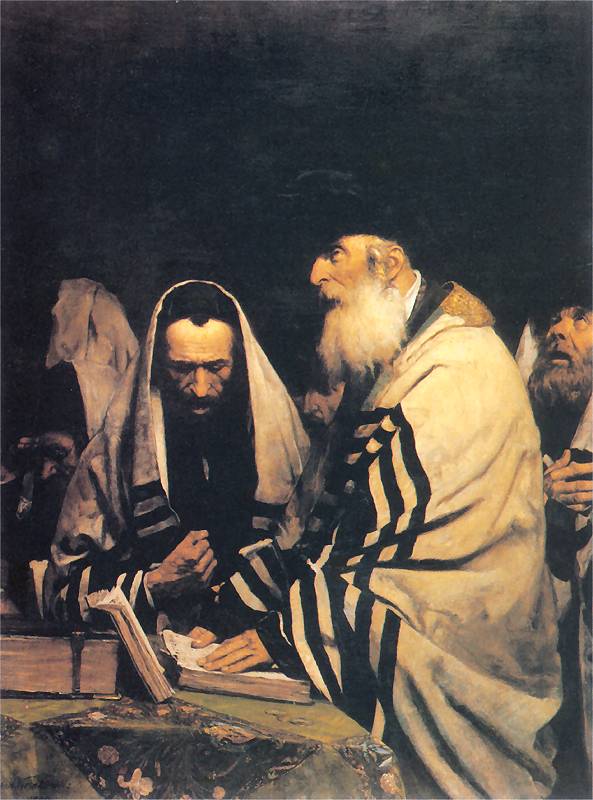 Antoni Kozakiewicz (1841-1929), „Modlący się Żydzi”, 1882 rok, źródło: kolekcja prywatna