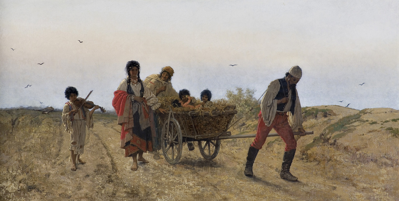 Franciszek Streitt (1839-1890), „Cyganie w drodze”, 1877 rok, źródło: AgraArt