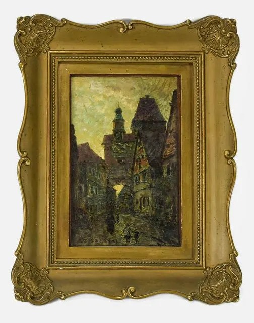 Aleksander Gierymski (1850-1901) "Widok Rothenburga", źródło: Ararity Auctions