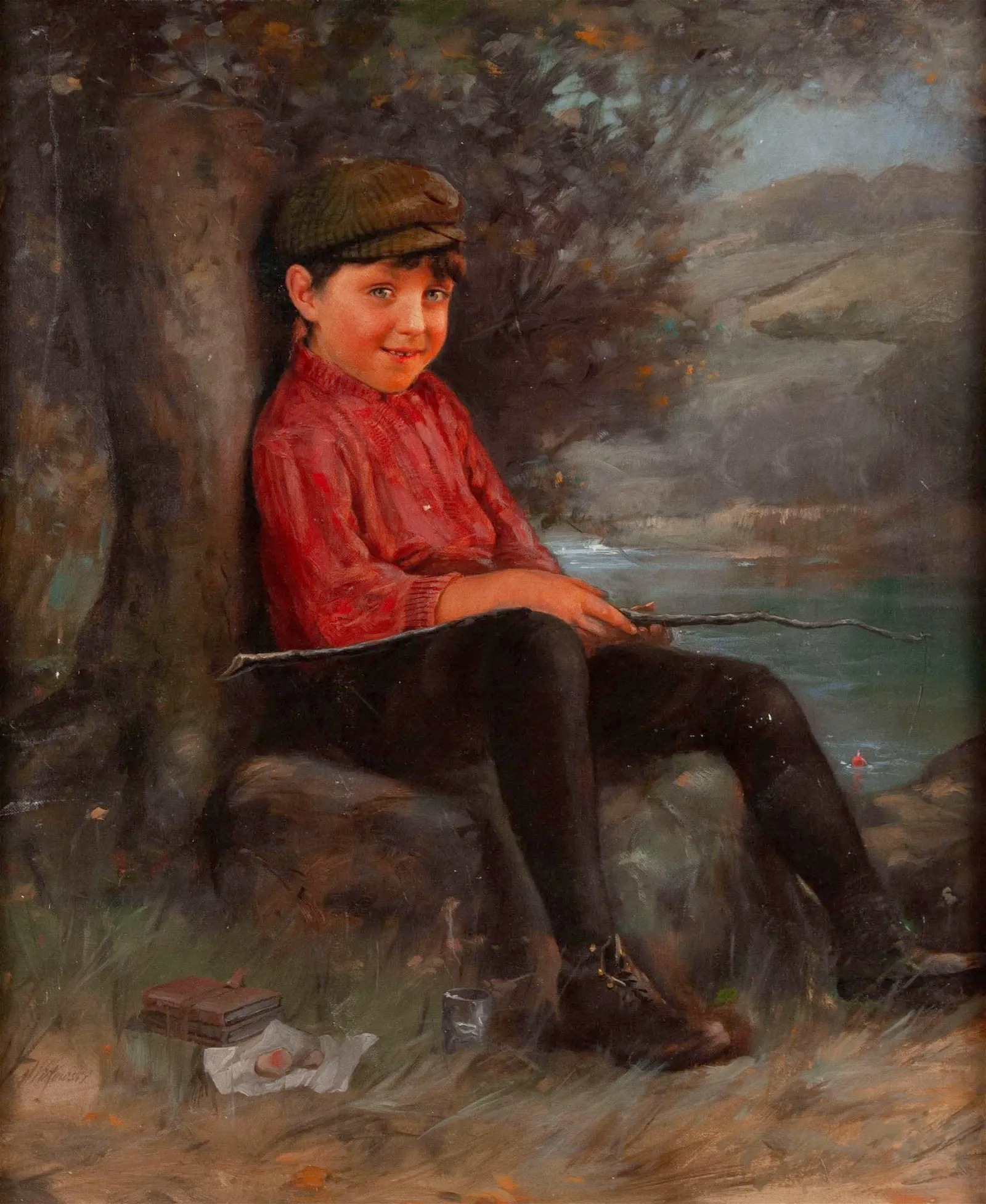 Karol Dominik Witkowski (1860-1910) „Mały wędkarz”, źródło: Selkirk Auctioneers & Appraisers