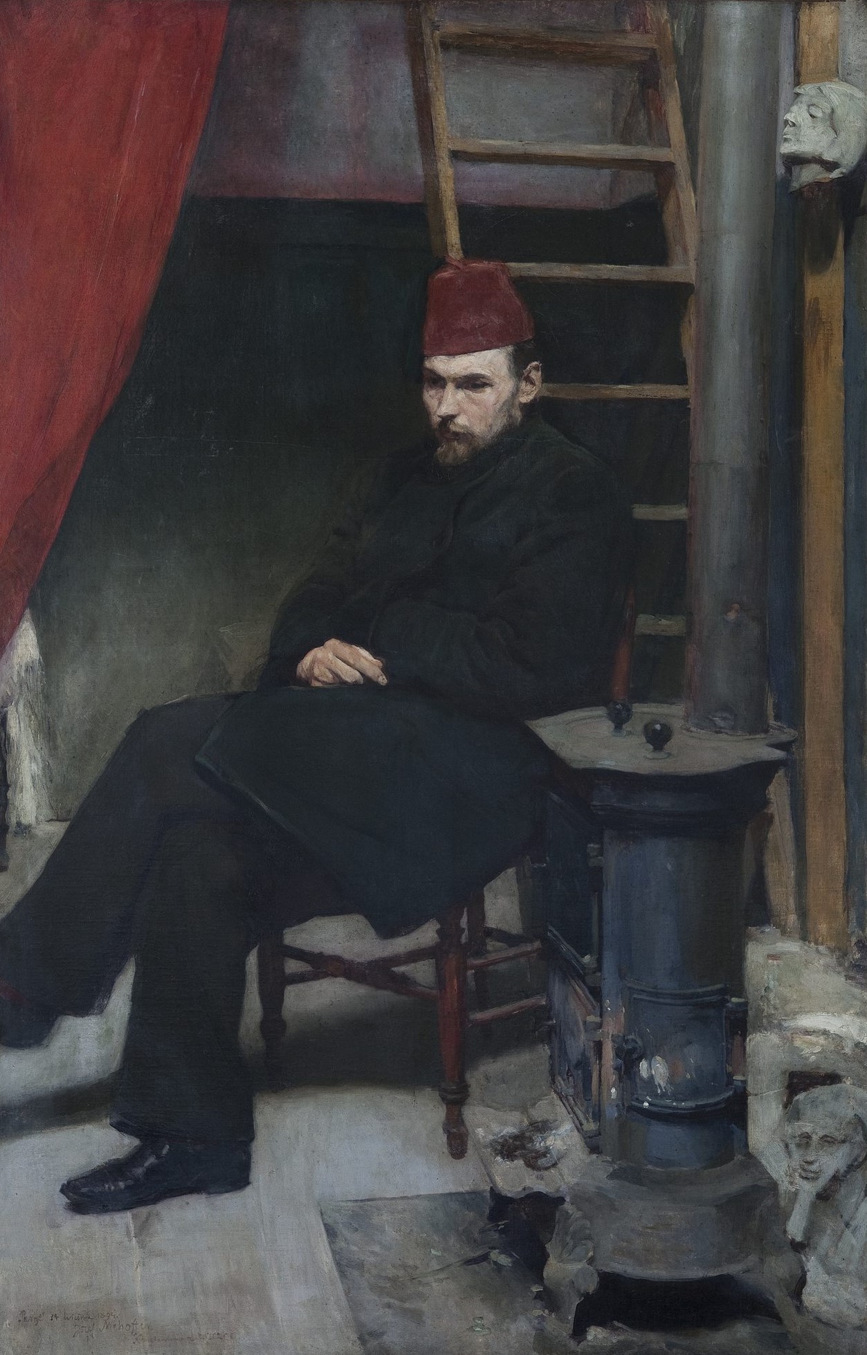 Józef Mehoffer (1869-1956), "Portret rzeźbiarza Konstantego Laszczki", Paryż 1894 rok, źródło: Muzeum Narodowe w Warszawie