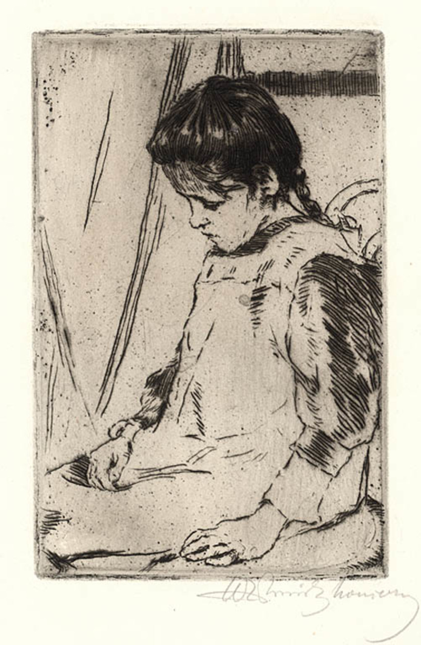 Włodzimierz Konieczny (1886-1916), "Dziewczynka", akwaforta, I Teka Graficzna, Kraków 1909