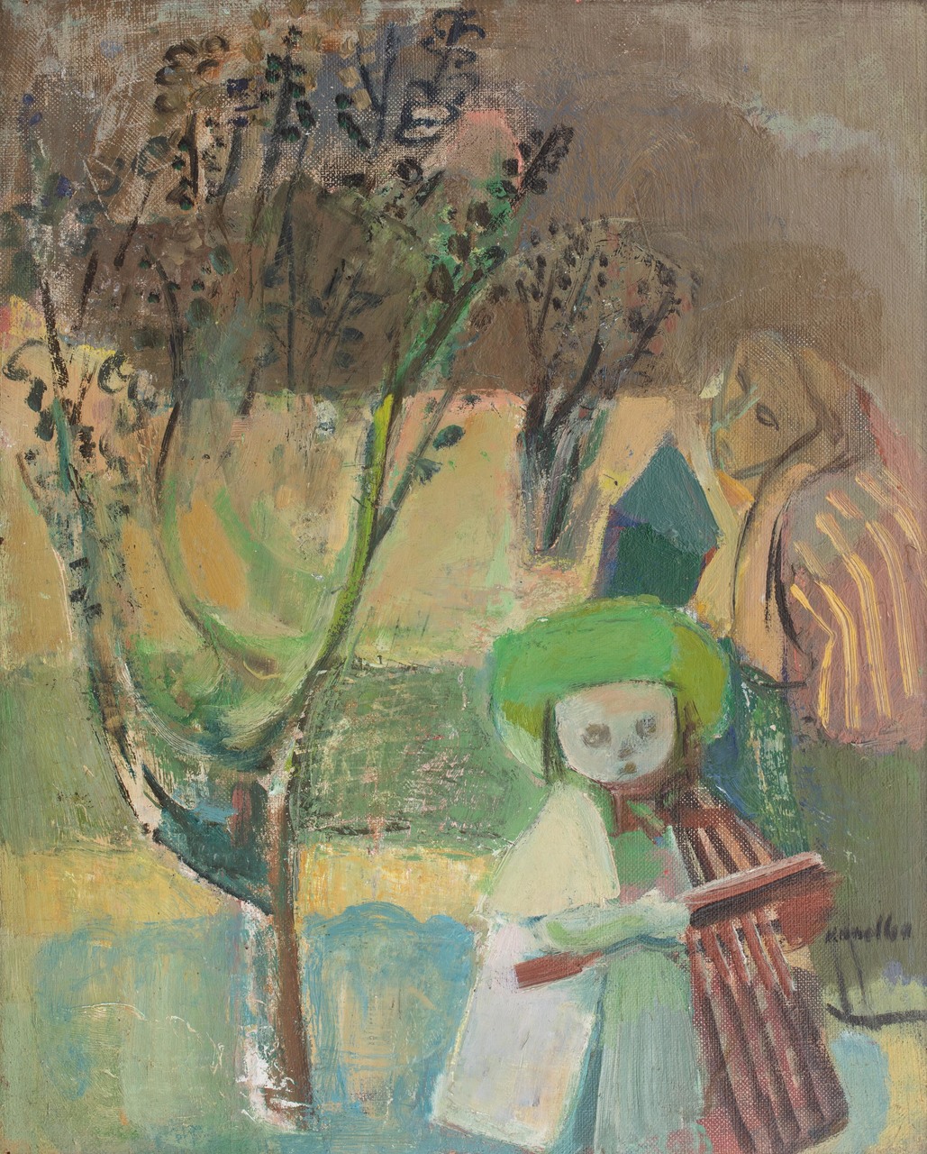 Rajmund Kanelba (1897-1960), „Dziewczynka w zielonym kapelusiku”, źródło: Sopocki Dom Aukcyjny
