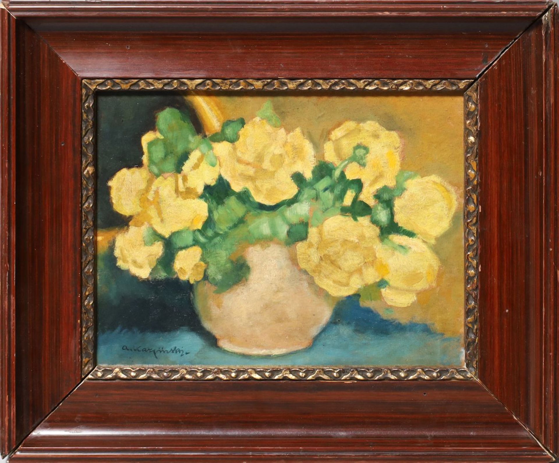 Alfons Karpiński (1875-1961) „Żółte róże”, źródło: Auktionshaus Dannenberg