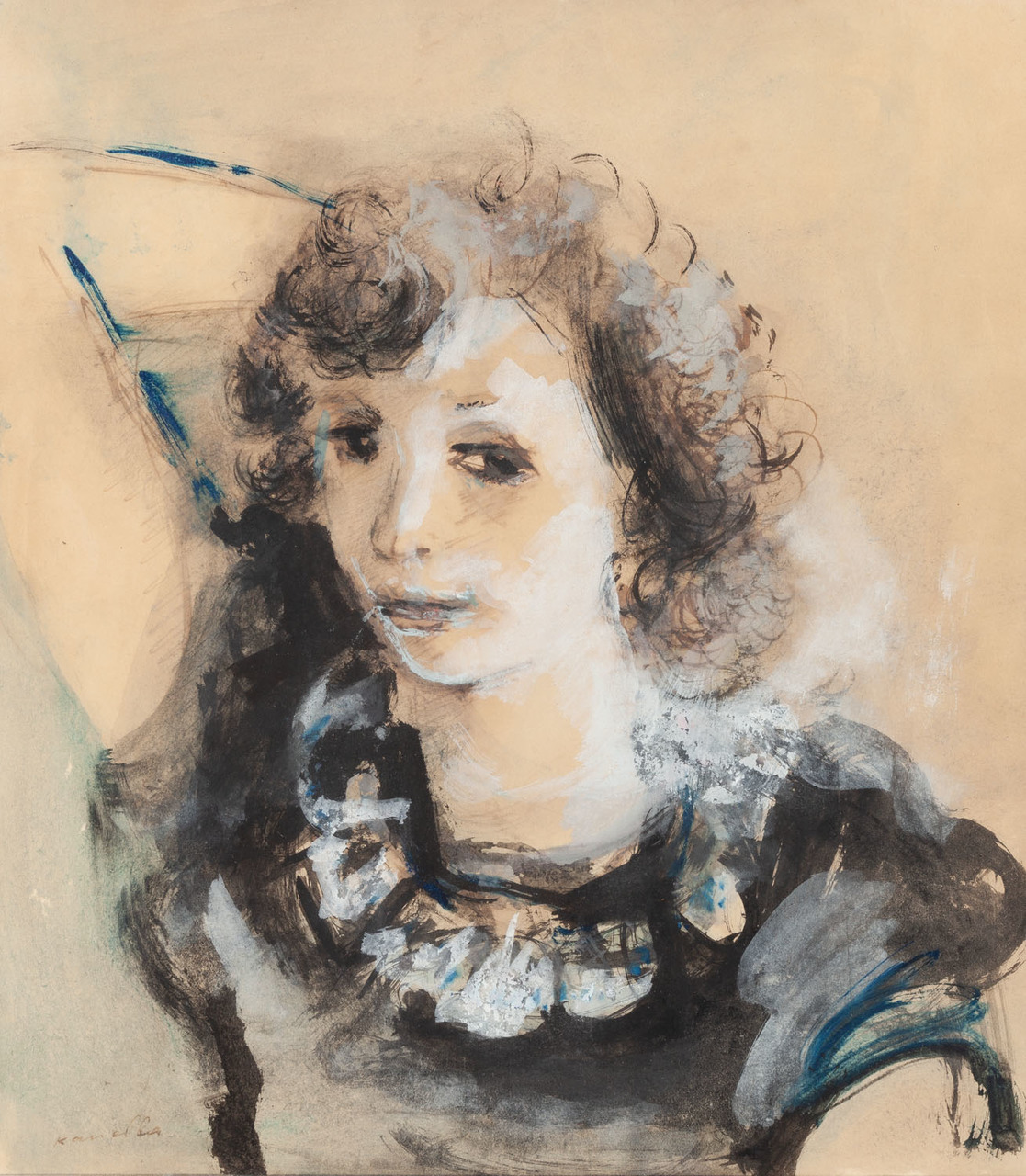 Rajmund Kanelba (1897-1960), „Portret dziewczyny z uniesioną ręką”, źródło: Desa Unicum