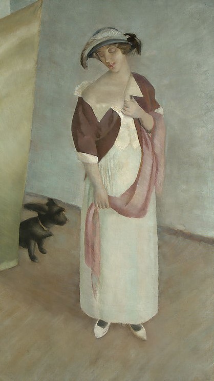 Jacek Mierzejewski (1883-1925), „Portret żony z Pusią”, źródło: Muzeum Narodowe w Warszawie