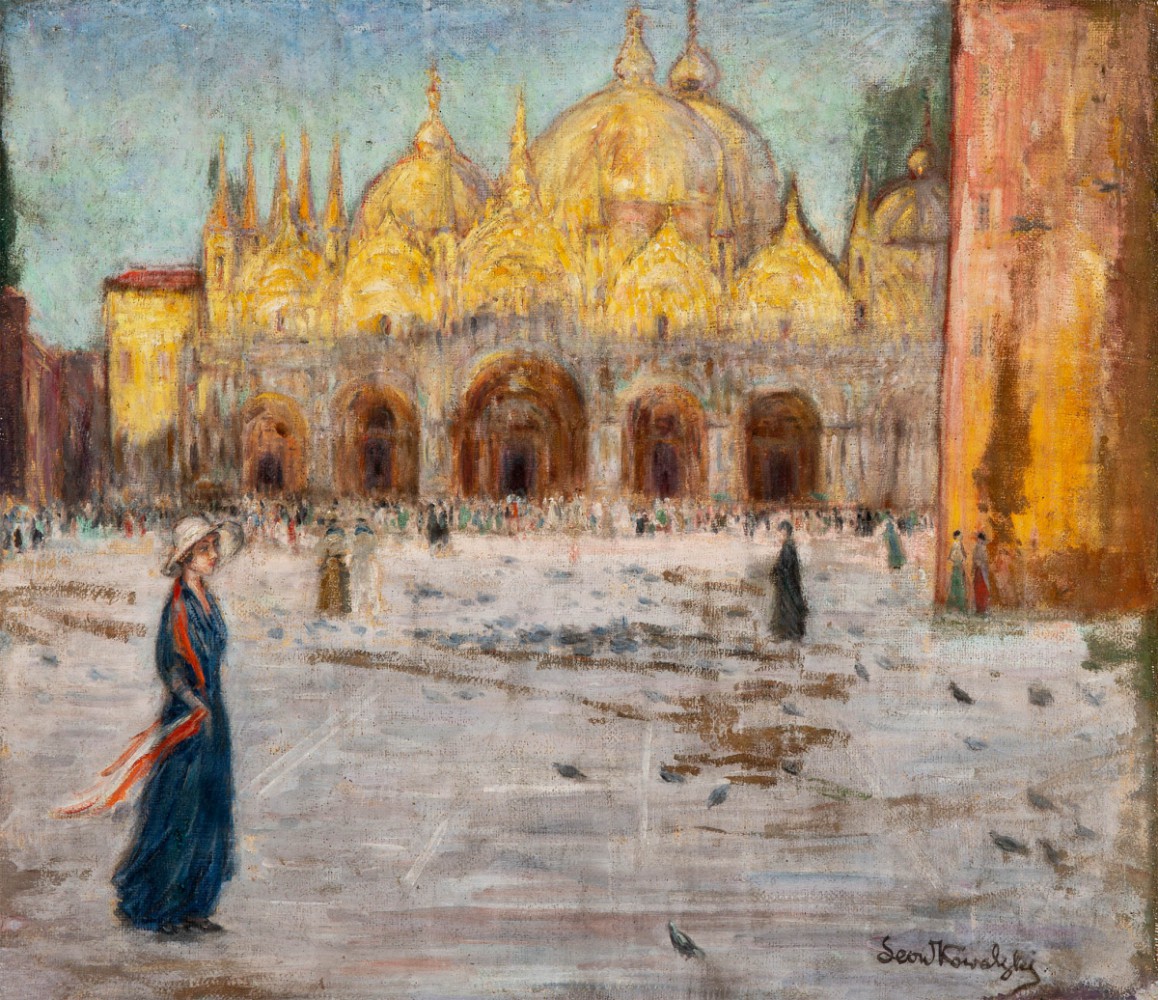 Leon Kowalski (1870-1937), "Piazza di San Marco", ok. 1910 roku, źródło: Salon Connaisseur