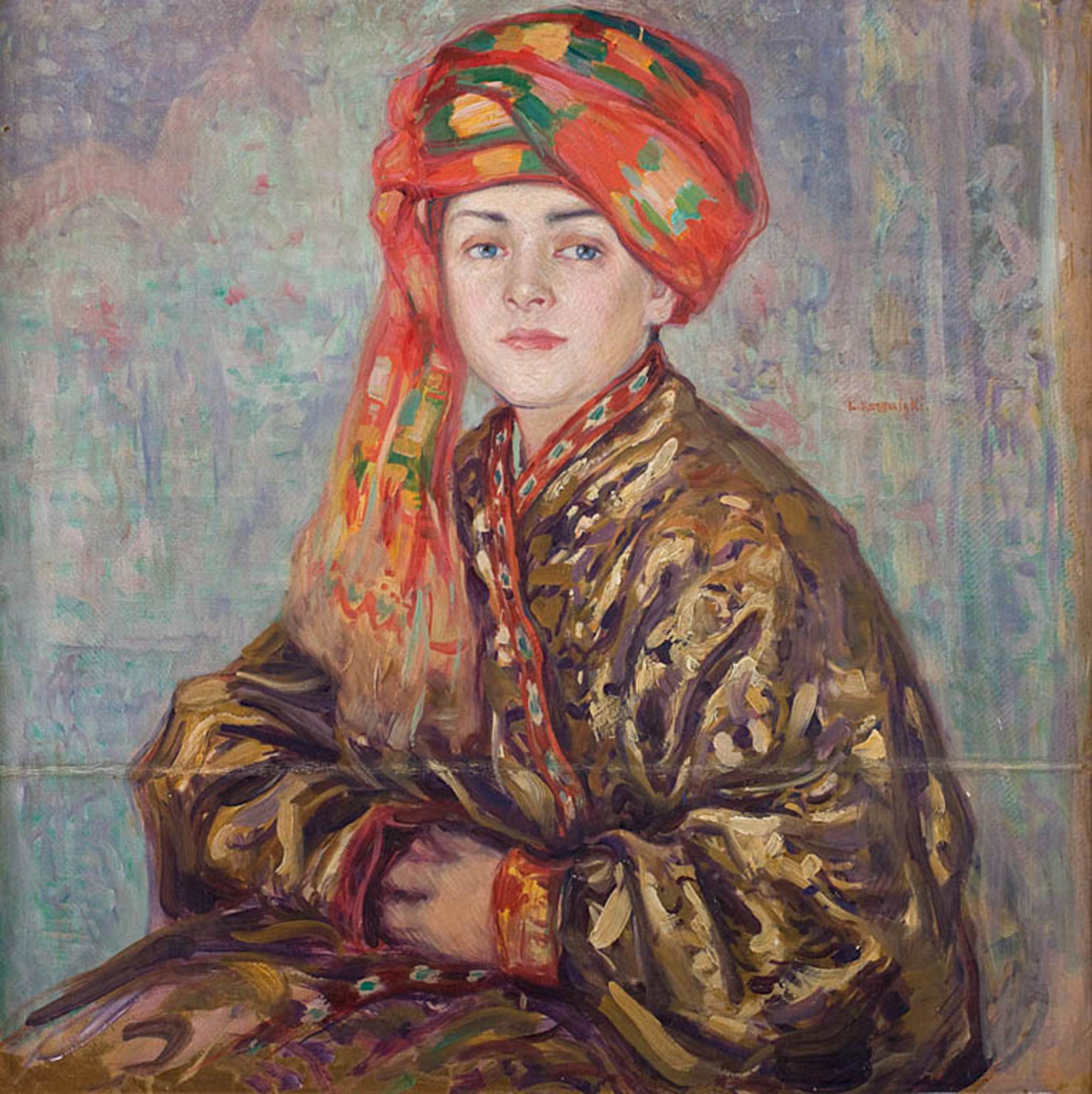 Leon Kowalski (1870-1937), "Portret żony artysty w stroju bucharskim", źródło: Polswiss Art