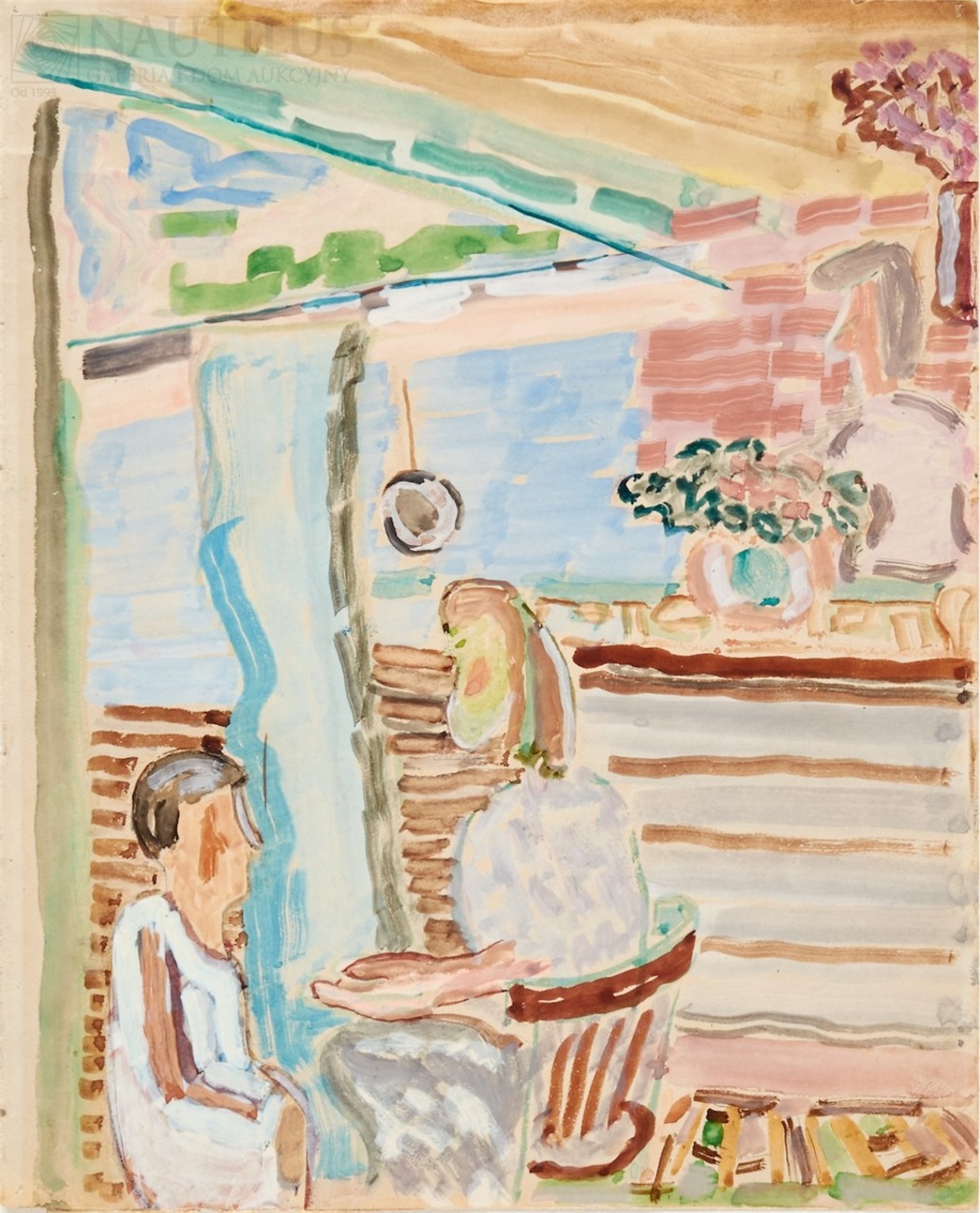 Maria Jarema (1908-1958), "W kawiarni u Plastyków", 1943 rok, źródło: Nautilus