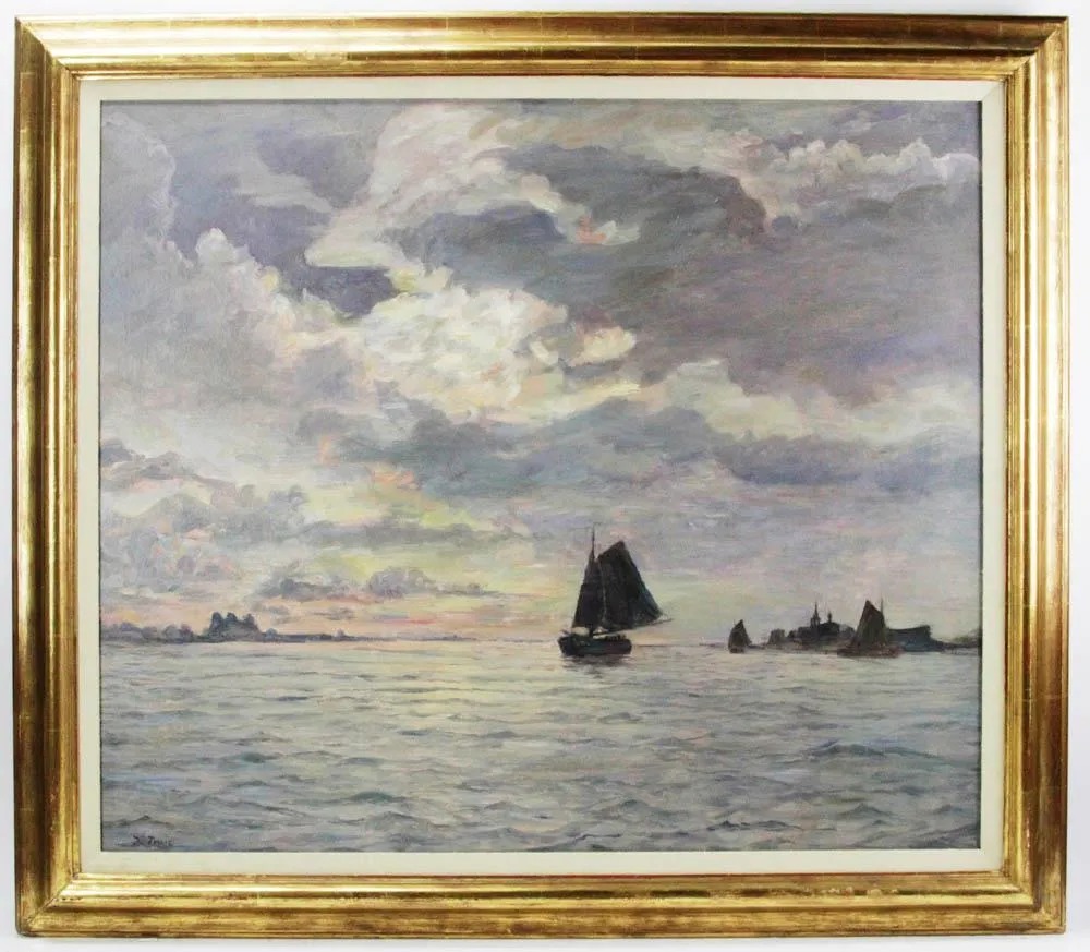 Iwan Trusz (1869-1940) "Żaglówka w zatoce", źródło: Kaminski Auctions