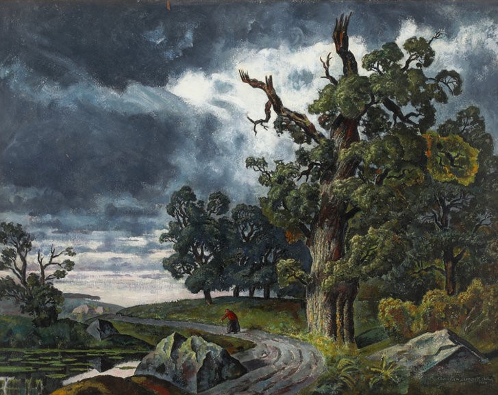 Bronisław Jamontt (1886-1957), "Pejzaż romantyczny", 1935 rok, wystawa Pittsburgh 1937 rok, źródło: America's Auction House