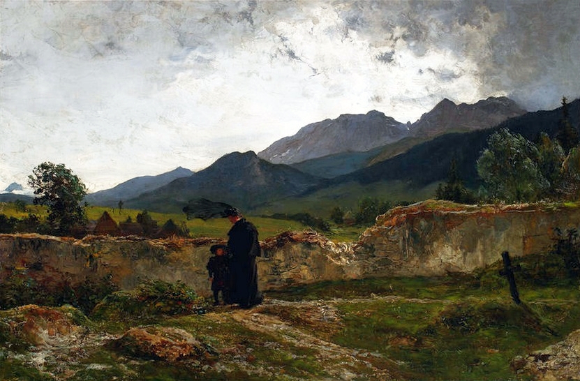 Wojciech Gerson (1831-1901), „Cmentarz w górach”, 1894 rok, źródło: Muzeum Narodowe w Warszawie