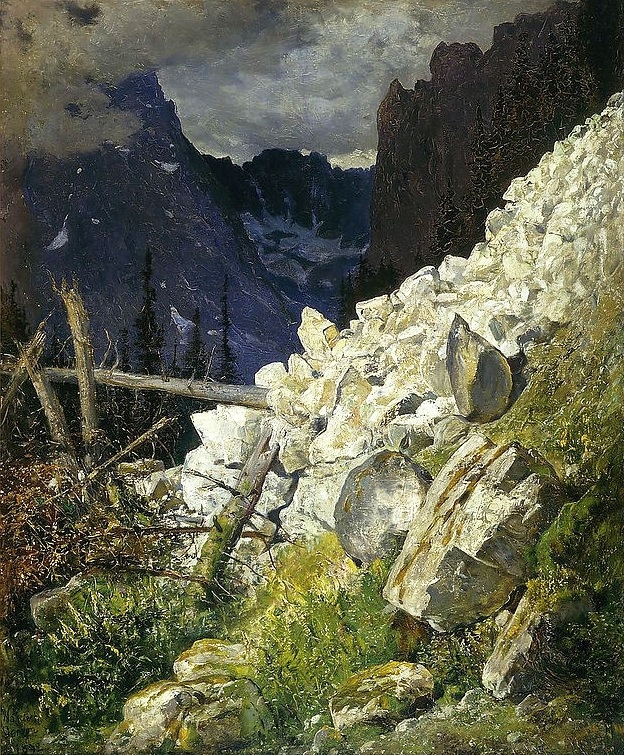 Wojciech Gerson (1831-1901), „Zwał skalisty w Dolinie Białej Wody w Tatrach”, 1892 rok, źródło: Muzeum Narodowe w Warszawie