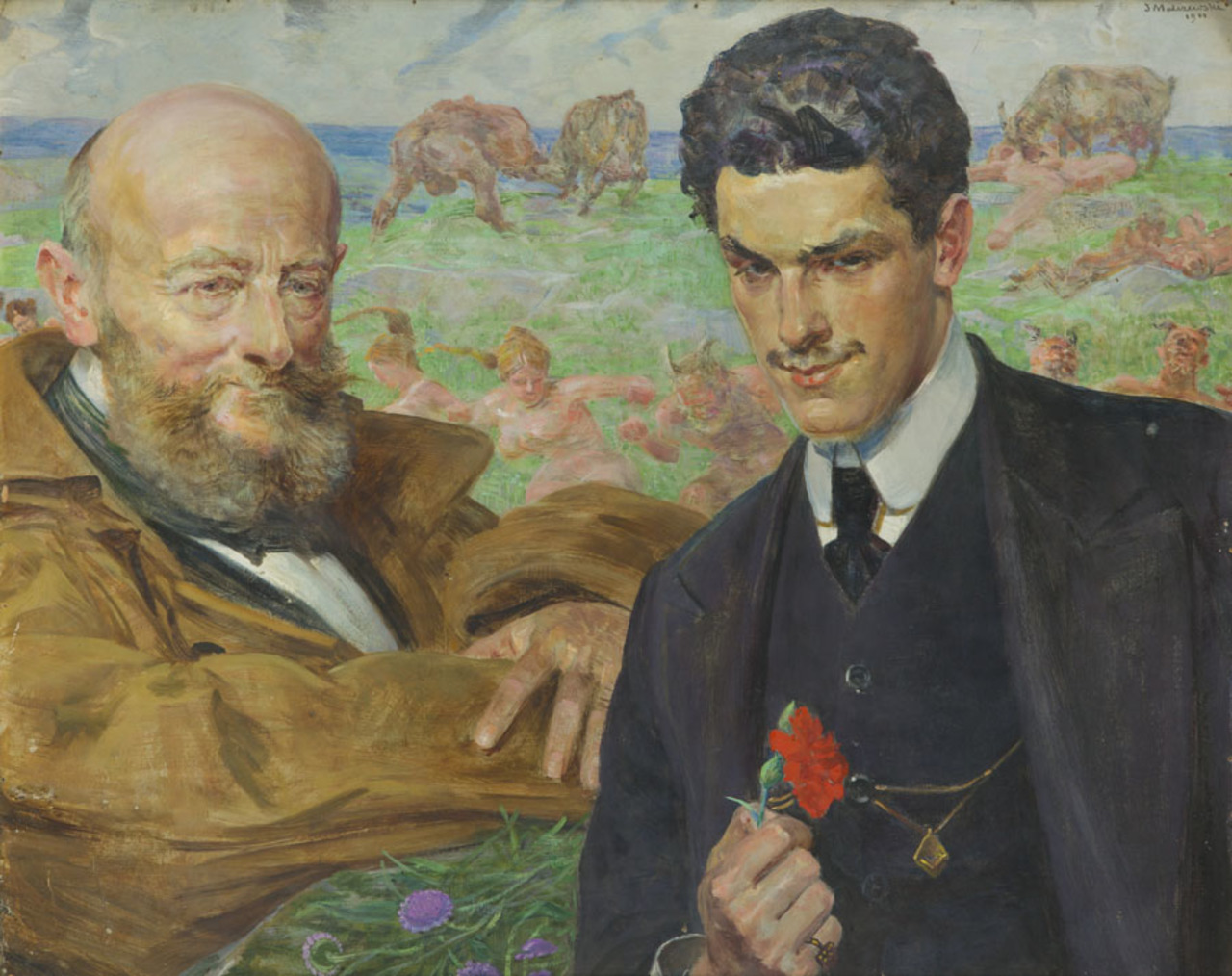 Jacek Malczewski (1854-1929), "Alegoria doświadczenia i młodości", 1911 rok, wystawa Pittsburgh, źródło: Desa Unicum