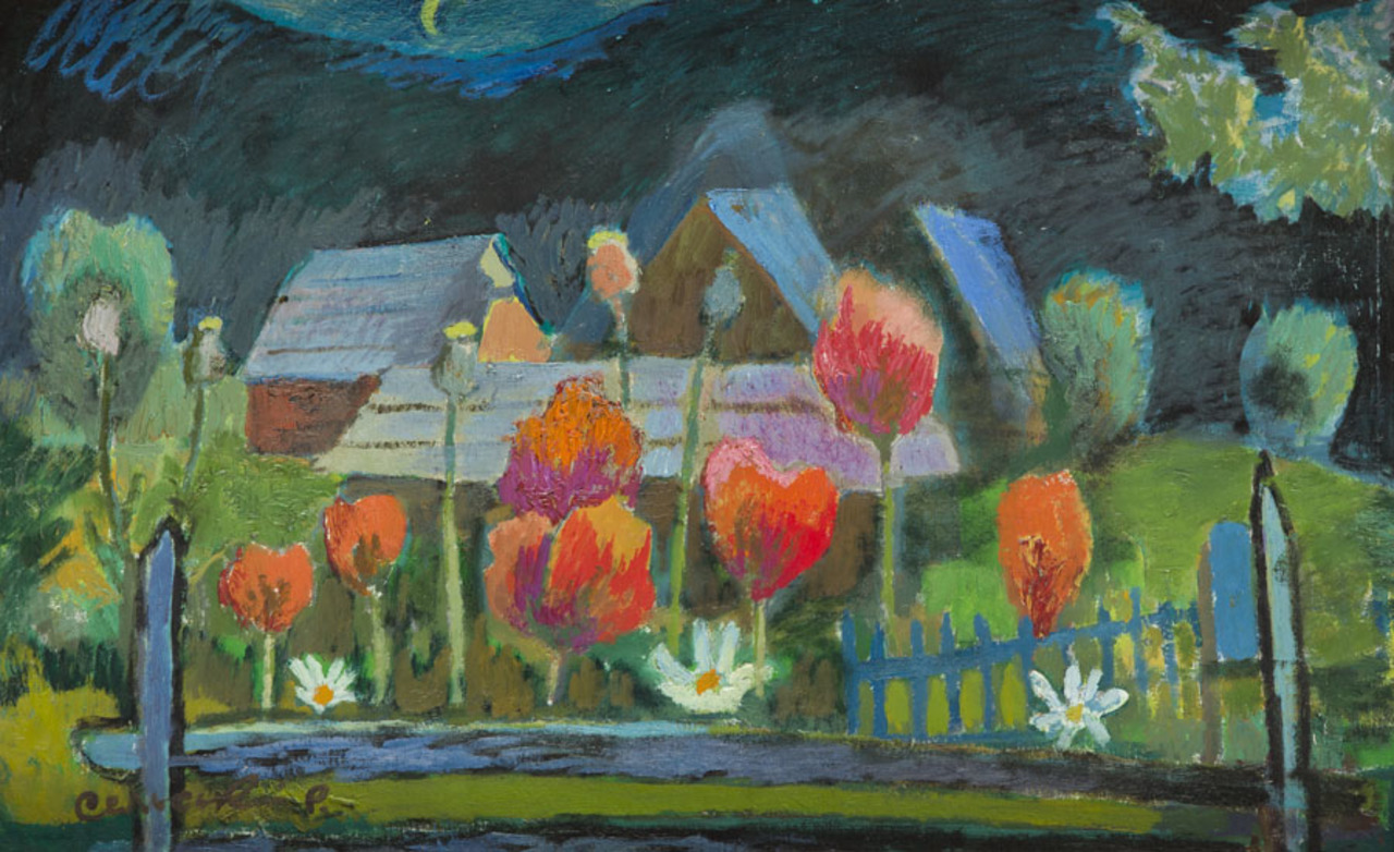 Roman Sielski (1903-1990), "Maki w chutorze Stiepańskim", olej, źródło: Desa Unicum