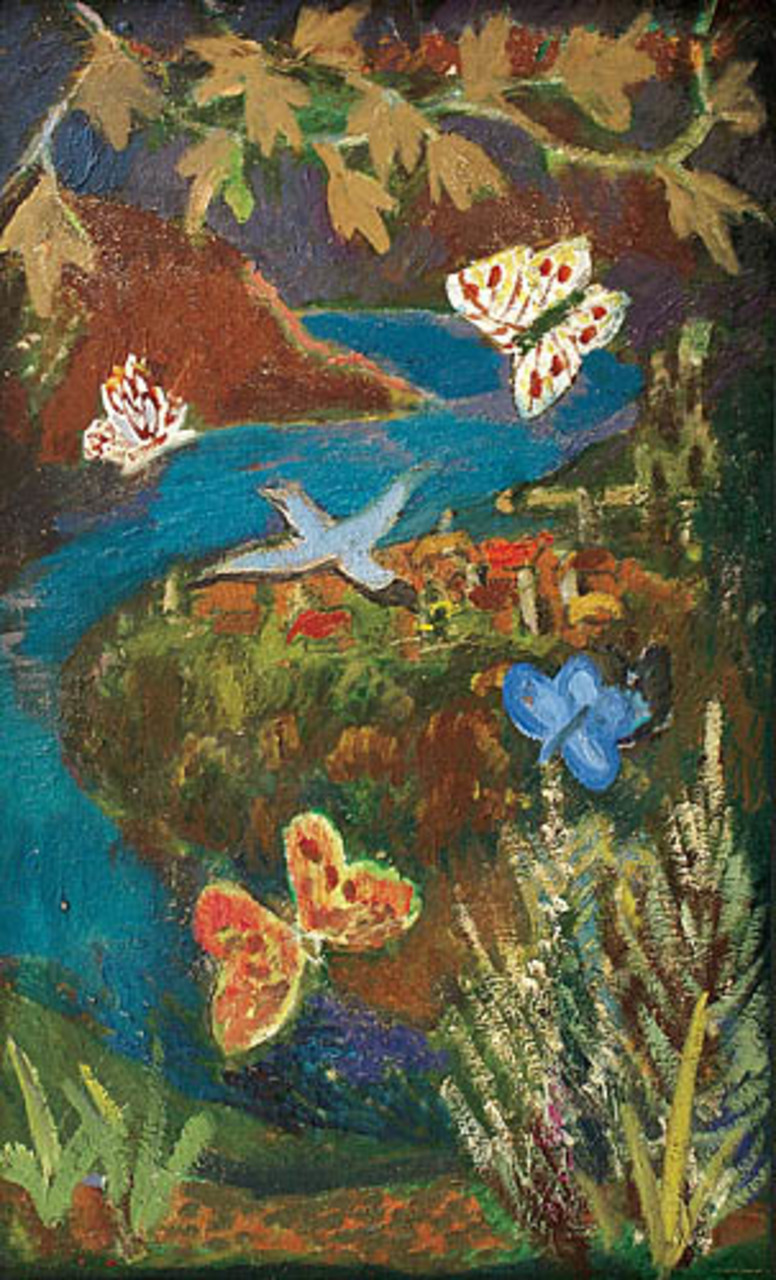 Roman Sielski (1903-1990), "Motyle nad Dniestrem", olej, źródło: Rempex