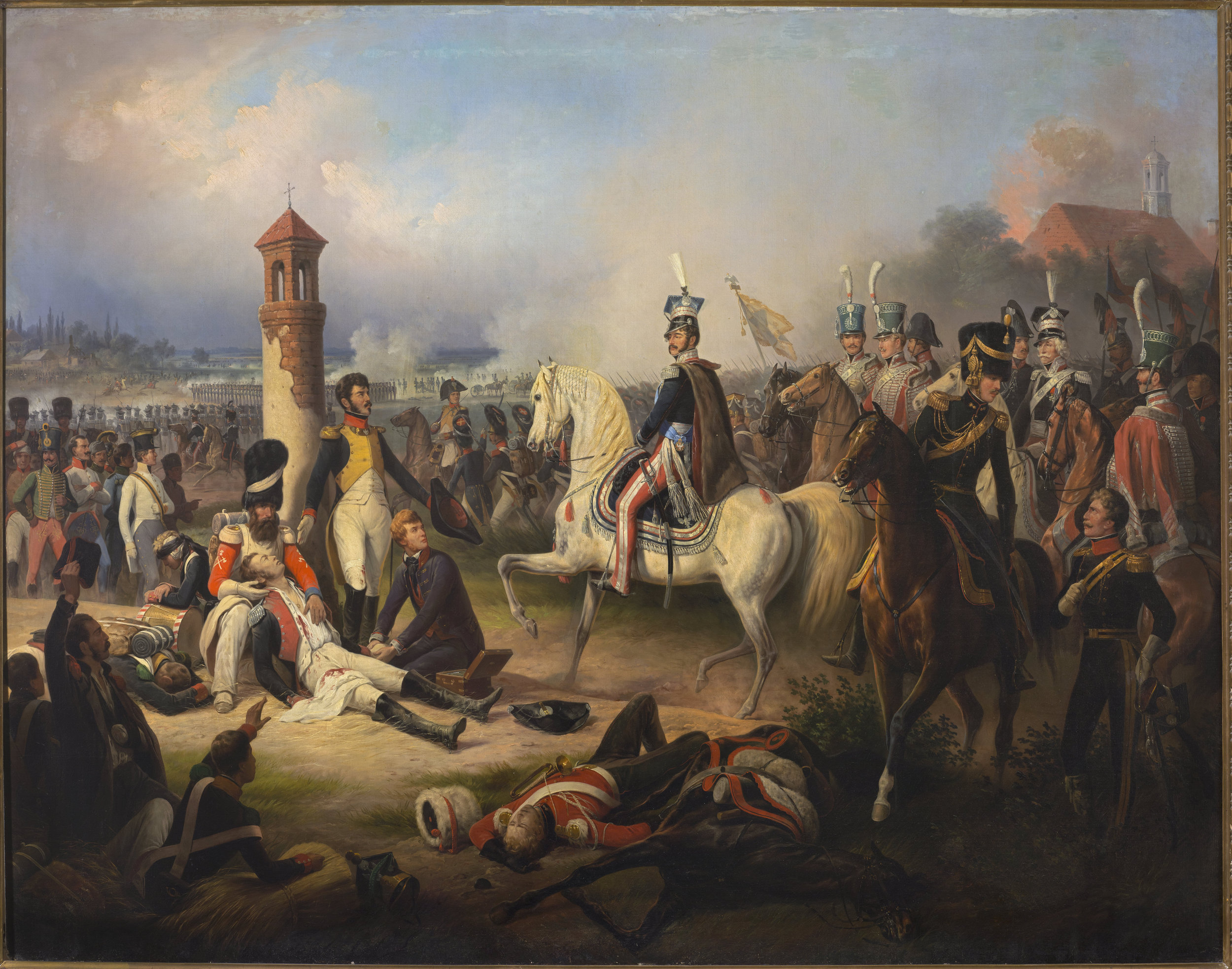 January Suchodolski (1797-1875), „Śmierć Cypriana Godebskiego pod Raszynem”, 1855 rok, źródło: Muzeum Narodowe w Warszawie