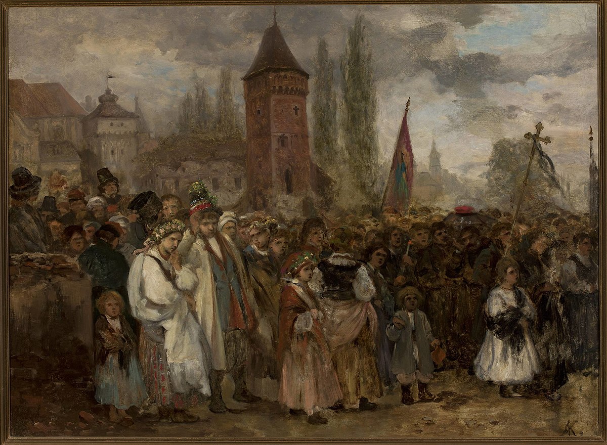 Aleksander Kotsis (1836–1877), „Pogrzeb i wesele”, około 1864 roku, źródło: Muzeum Narodowe w Warszawie