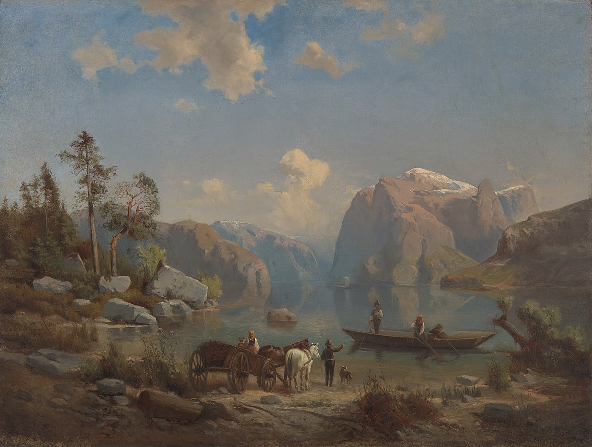 Aleksander Kotsis (1836–1877), „Pejzaż górski z jeziorem”, około 1860, źródło: Muzeum Narodowe w Krakowie