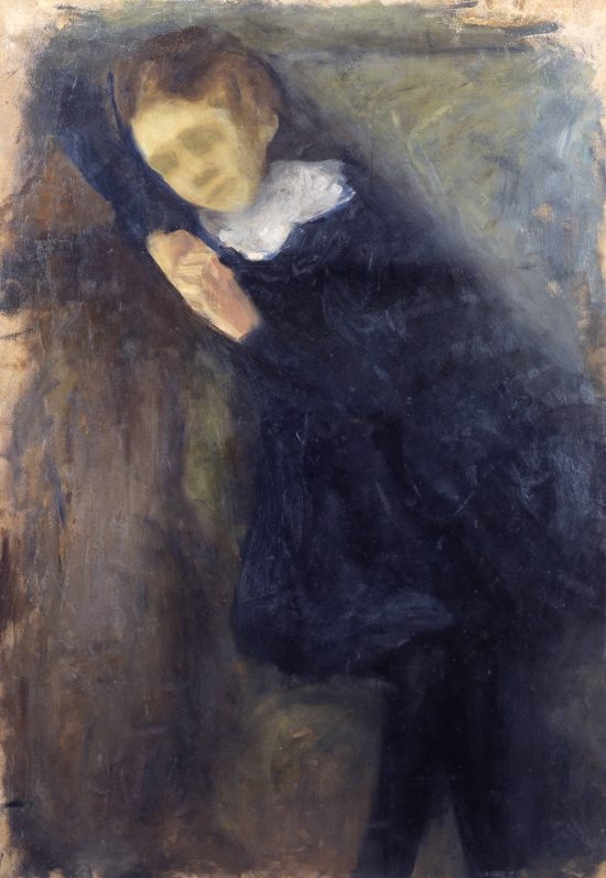 Irena Weiss - Aneri (1888-1981), "Portret dziewczynki w granatowej sukience", ok. 1906 roku, źródło: Fundacja Muzeum Wojciecha Weissa