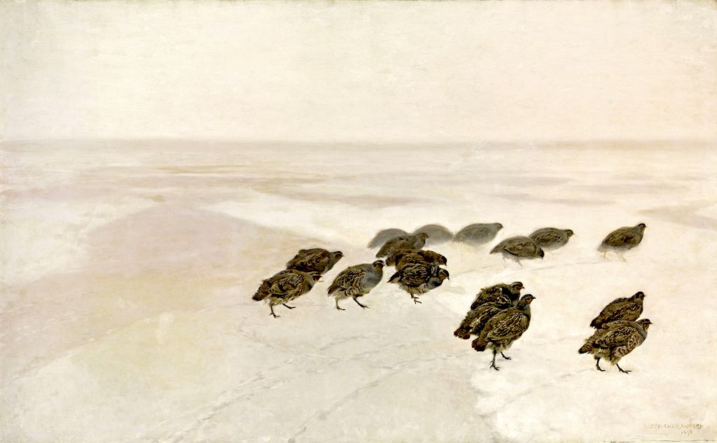 Józef Chełmoński (1849-1914) "Kuropatwy na śniegu", źródło: Muzeum Narodowe w Warszawie, fotografia: archiwum autora
