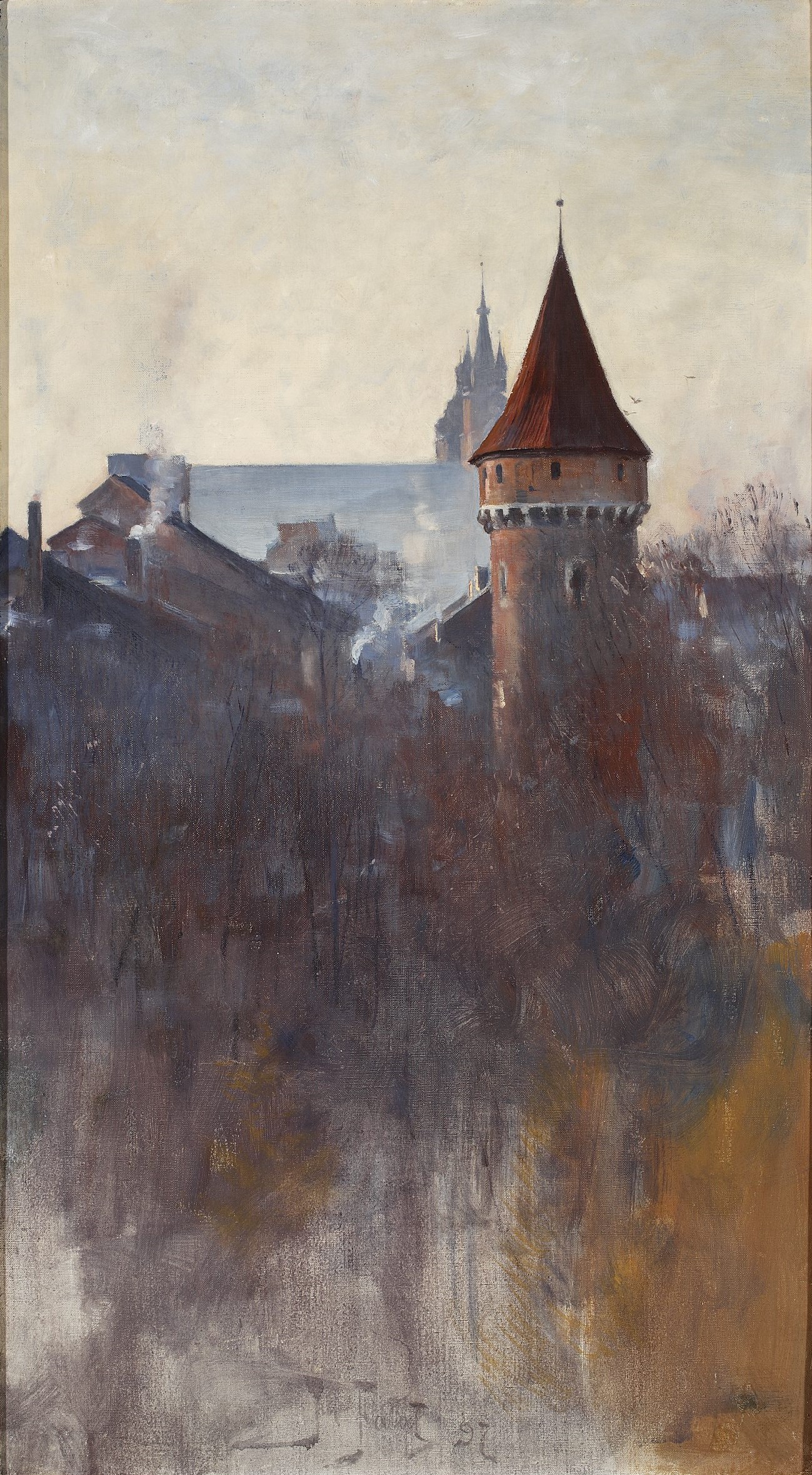 Julian Fałat (1853-1929), "Kraków rankiem", olej, 1897 rok, źródło: Muzeum Narodowe w Warszawie