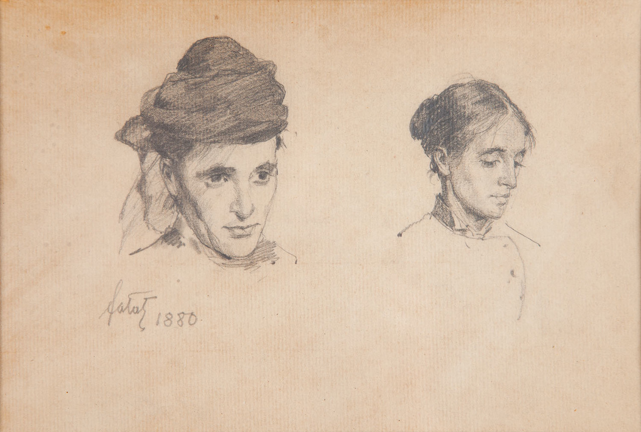 Julian Fałat (1853-1929), "Studium głów", 1880 rok, źródło: Desa Unicum
