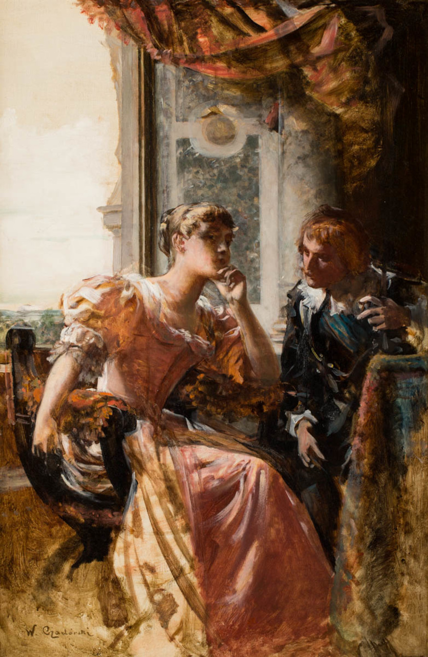 Władysław Czachórski (1850-1911), „Intymna rozmowa”, źródło: Polswiss Art