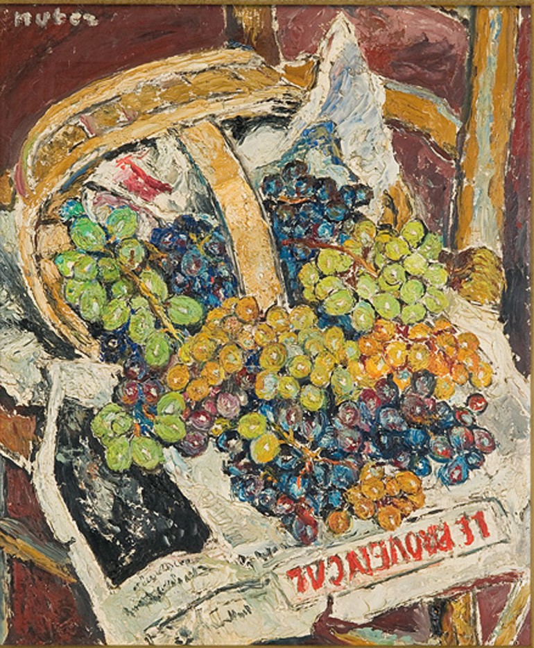 Mela Muter (1876-1967), "Martwa natura z koszem winogron", lata 20. XX wieku, źródło: Agra Art
