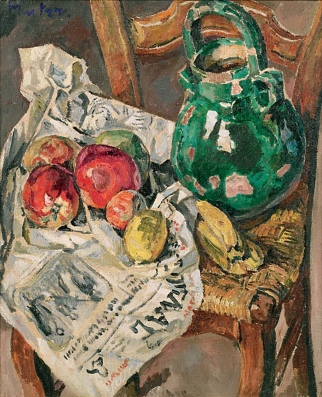 Mela Muter (1876-1967), "Martwa natura z krzesłem i gazetą", ok. 1918-1920, źródło: Polswiss Art