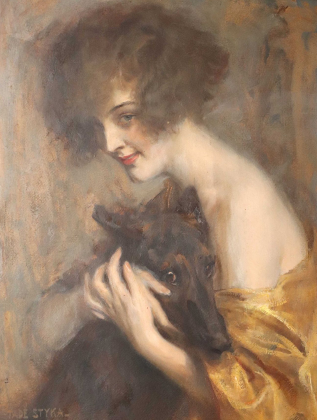 Tadeusz Styka (1889-1954) "Dama z psem", źródło: Hotel Drouot