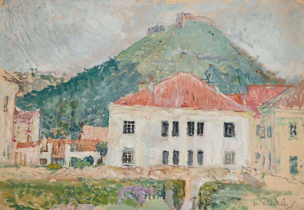 Hanna Rudzka-Cybis (1897-1988), "Krzemieniec - Góra królowej Bony", gwasz, źródło: Sopocki Dom Aukcyjny